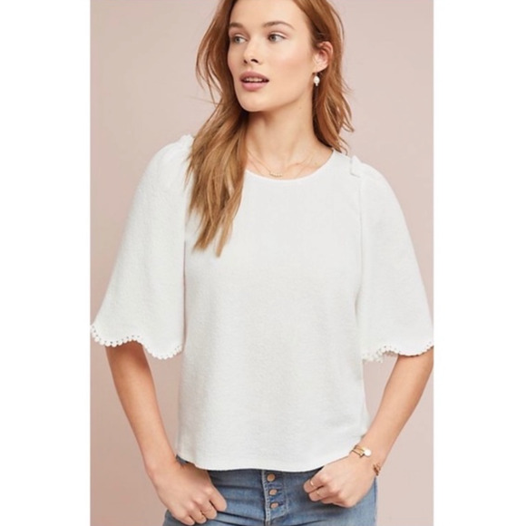 Sunday In Brooklyn Astley Top Womens S Small Anthropologie Pom Pom Mid Sleeves - Picture 1 of 11